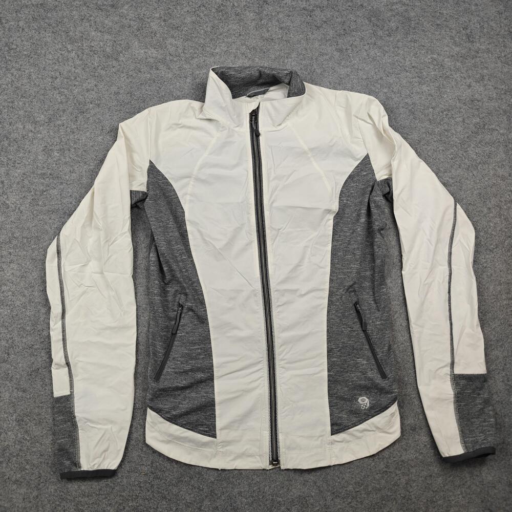 Mountain Hardwear Jacket Womens Large White Windbreaker Softshell Zip Pockets